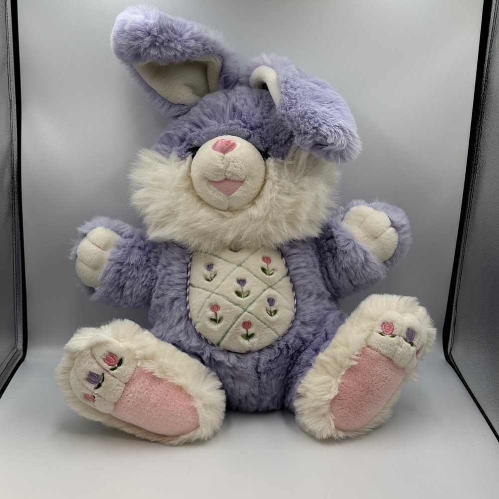 Dan Dee Collectors Choice Lavender Purple Bunny Rabbit Plush Floral Easter 19"